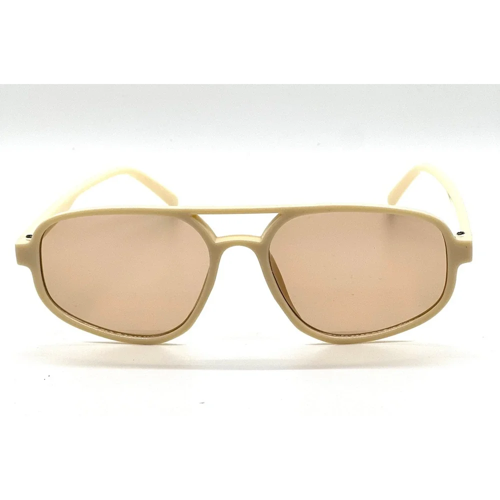 Vintage Retro Sunglasses 70s Yellow Tinted Aviator Large Sun Glasses for Men New